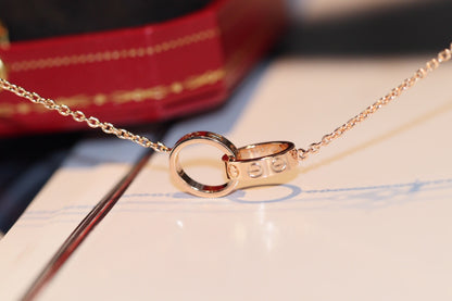 1:1 Cartier Love Double Ring Necklace