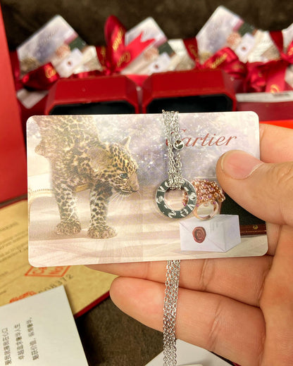 1:1 Cartier Love Double Chain Round Necklace