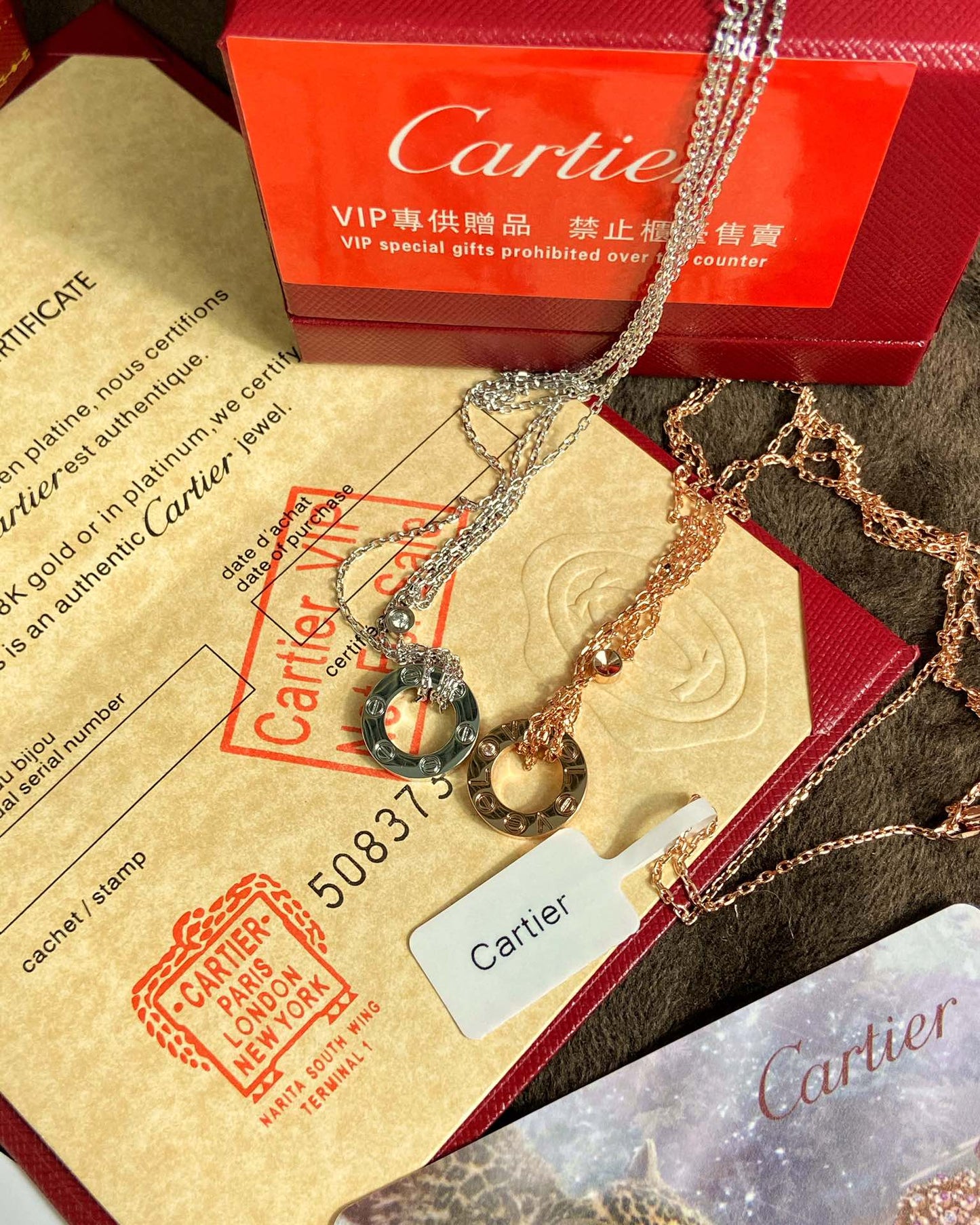 1:1 Cartier Love Double Chain Round Necklace