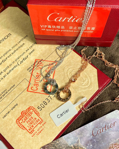 1:1 Cartier Love Double Chain Round Necklace
