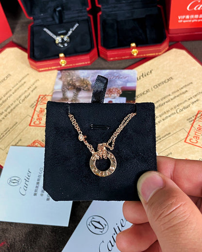 1:1 Cartier Love Double Chain Round Necklace