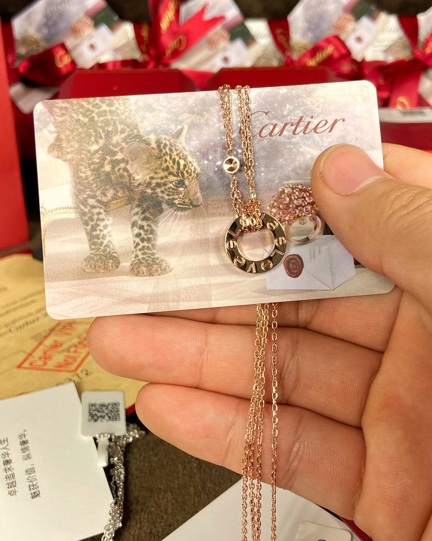 1:1 Cartier Love Double Chain Round Necklace