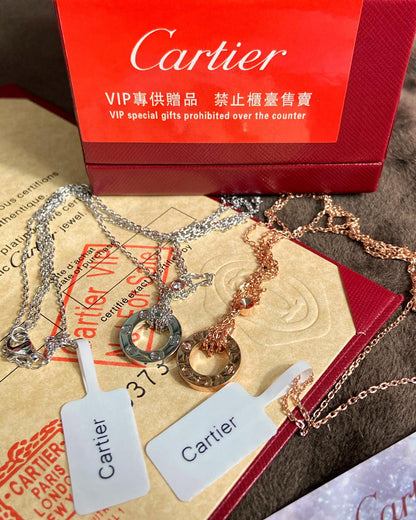 1:1 Cartier Love Double Chain Round Necklace