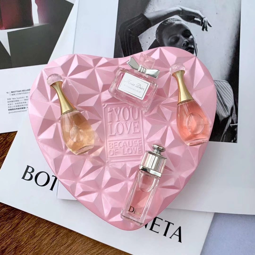 1:1 Dior Limited Edition Heart-Shaped Tin Box Perfume Sample Set