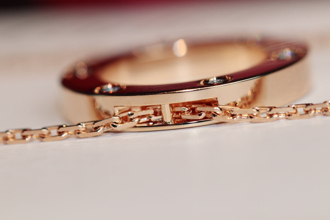 1:1 Cartier Gold diamond Big Cake Necklace