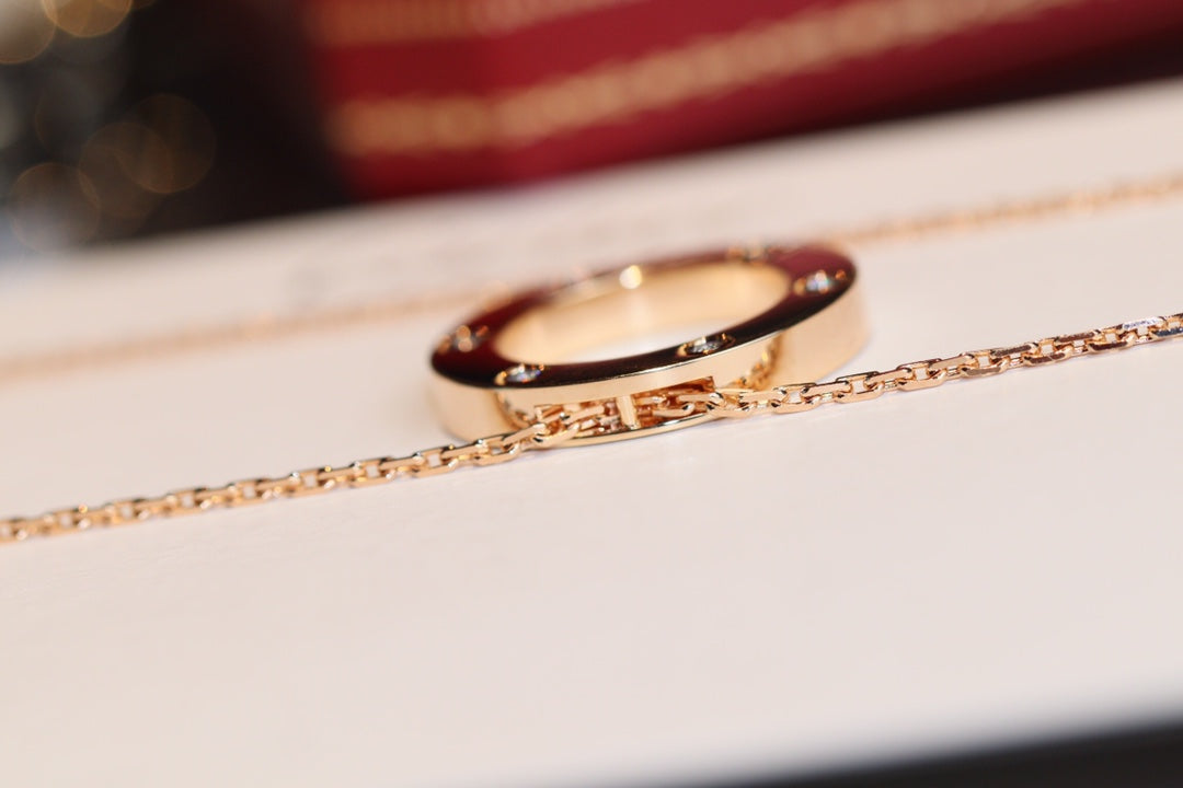 1:1 Cartier Gold diamond Big Cake Necklace