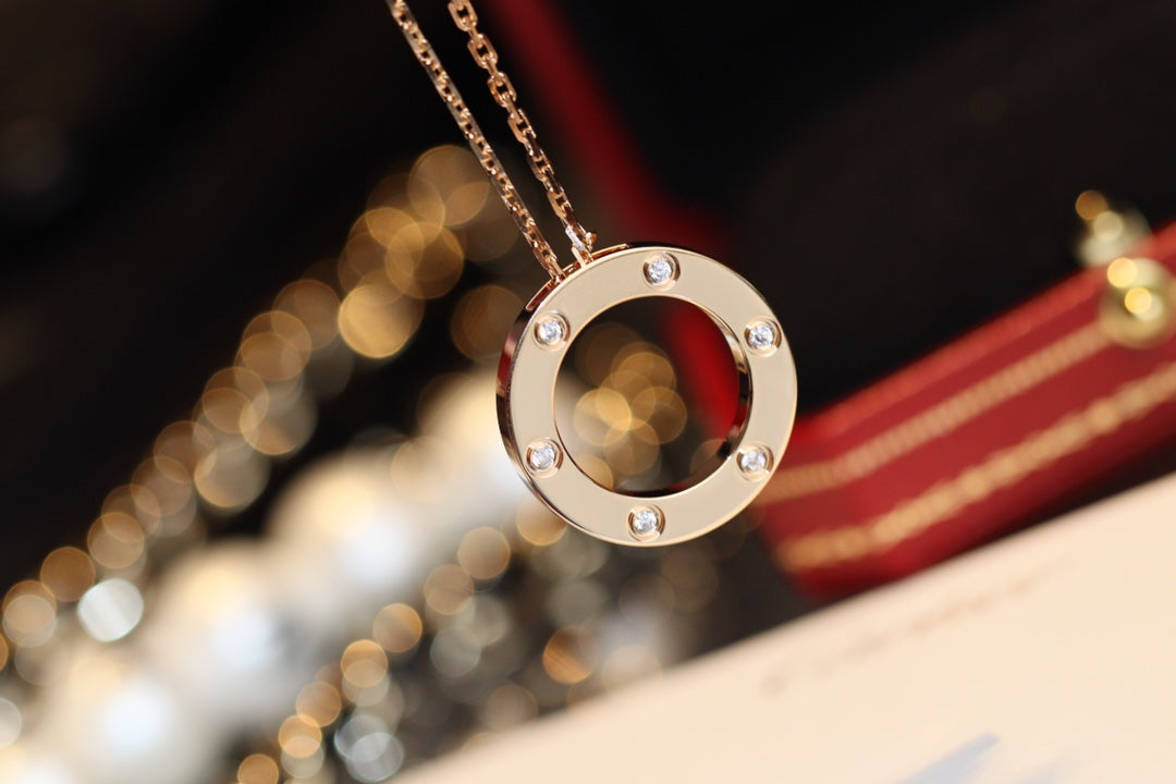 1:1 Cartier Gold diamond Big Cake Necklace