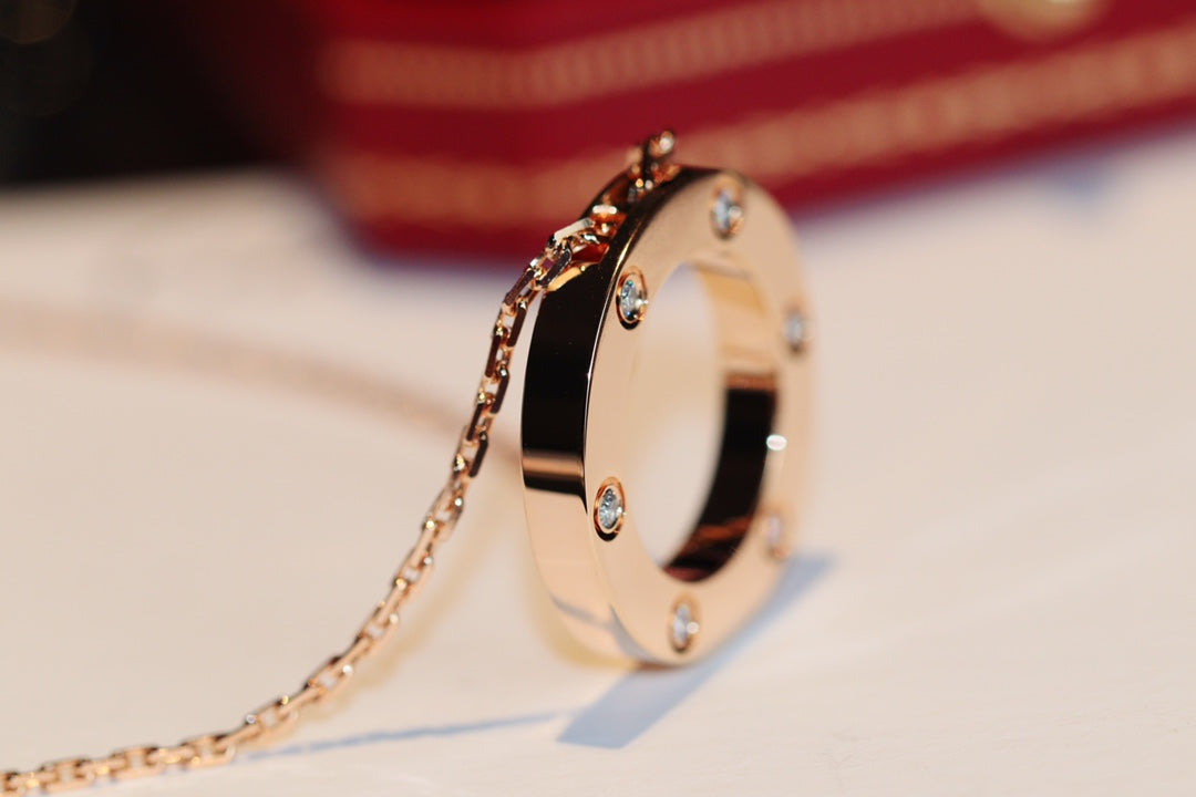 1:1 Cartier Gold diamond Big Cake Necklace