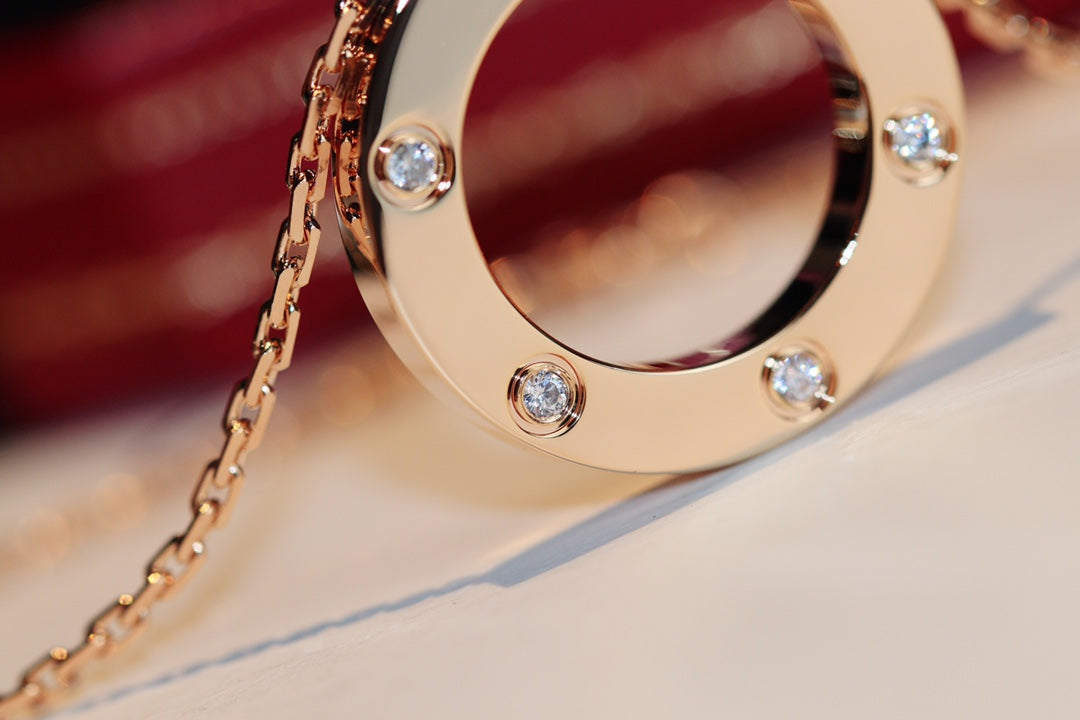 1:1 Cartier Gold diamond Big Cake Necklace