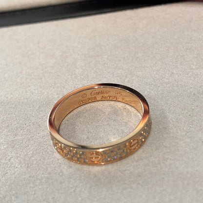 1:1 Cartier Love Starry Sky Narrow Three-Row Diamond Ring