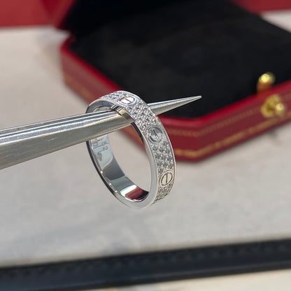 1:1 Cartier Love Starry Sky Narrow Three-Row Diamond Ring