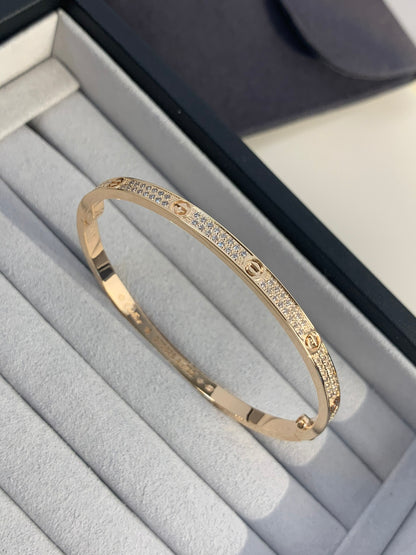1:1 Cartier Gold diamond narrow Love bracelet