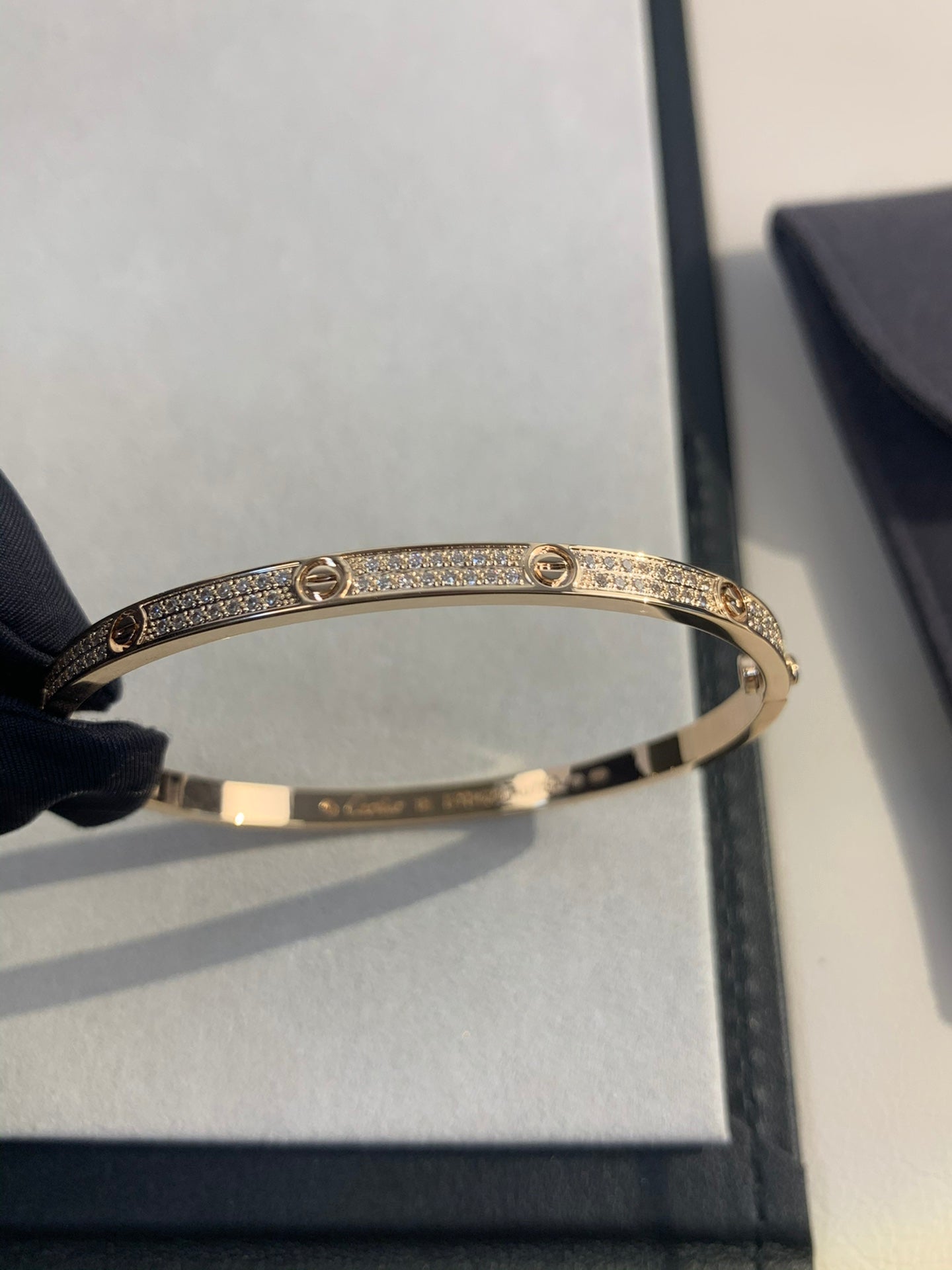 1:1 Cartier Gold diamond narrow Love bracelet
