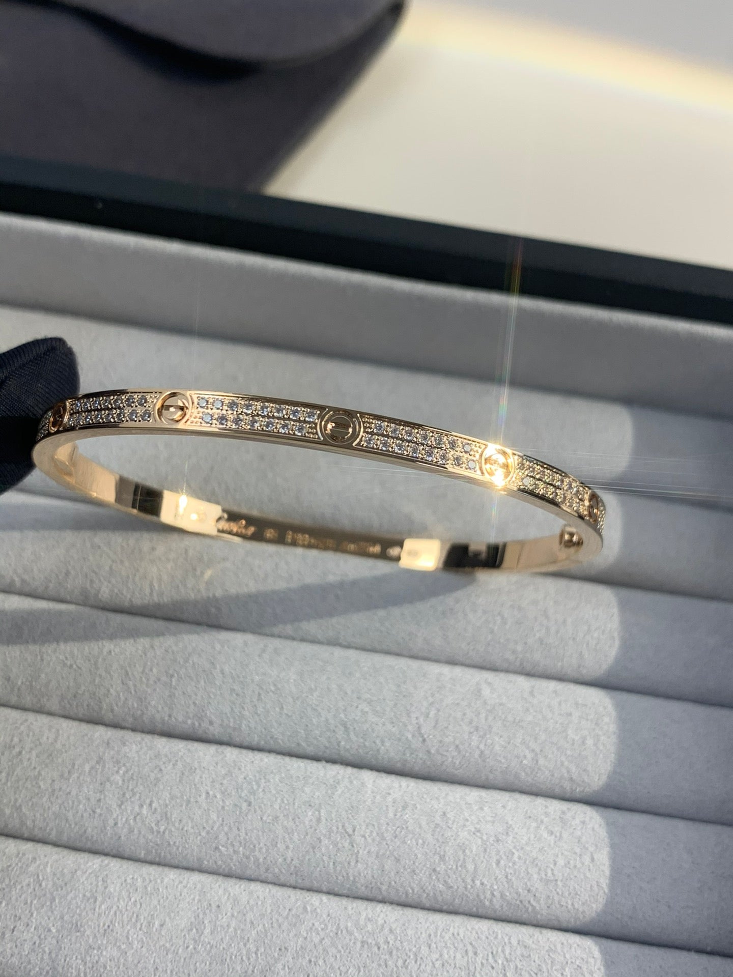 1:1 Cartier Gold diamond narrow Love bracelet