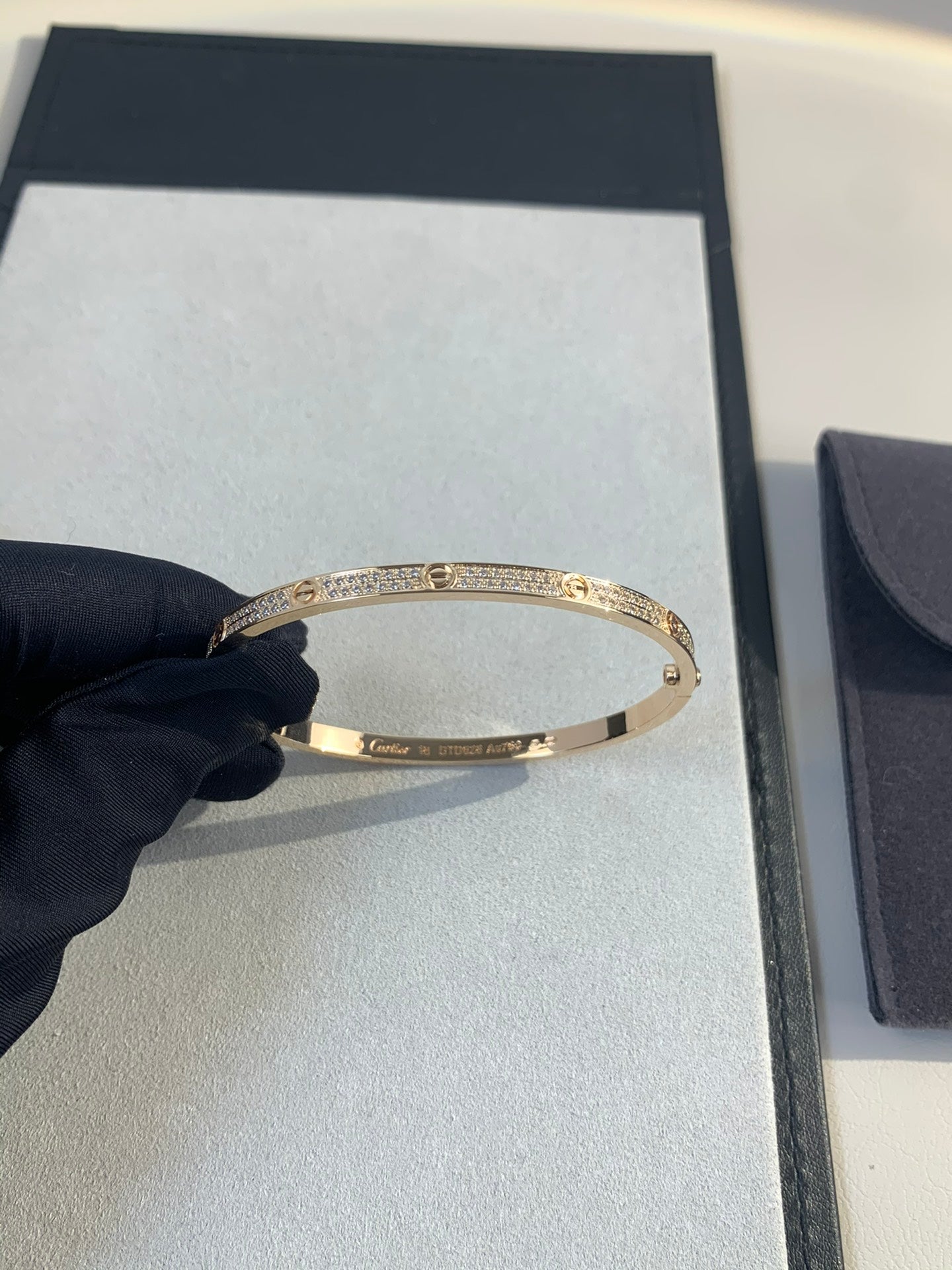 1:1 Cartier Gold diamond narrow Love bracelet