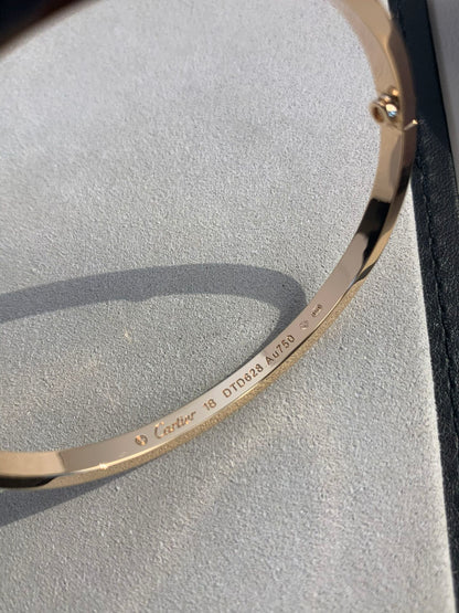 1:1 Cartier Gold diamond narrow Love bracelet