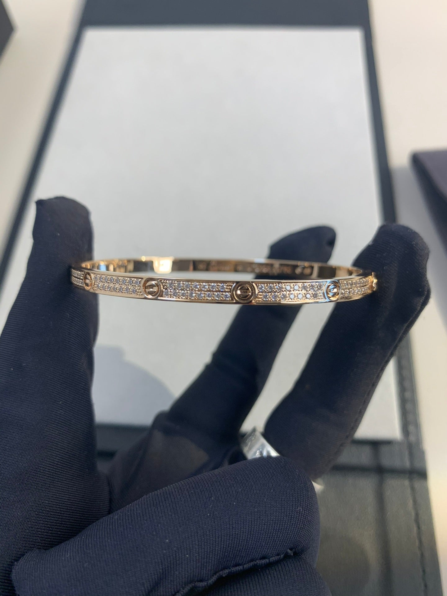1:1 Cartier Gold diamond narrow Love bracelet