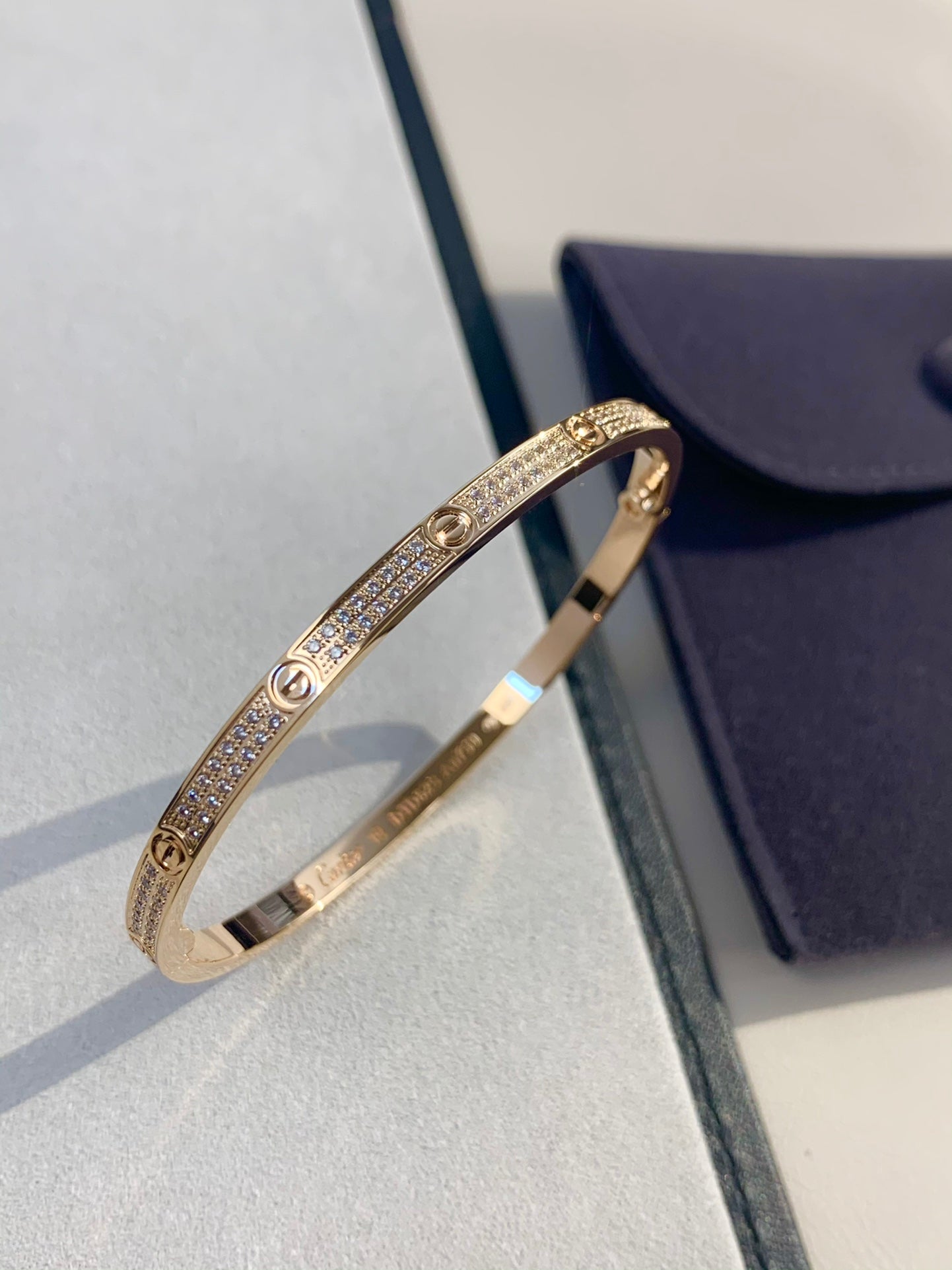 1:1 Cartier Gold diamond narrow Love bracelet