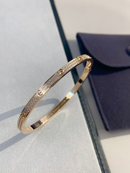 1:1 Cartier Gold diamond narrow Love bracelet