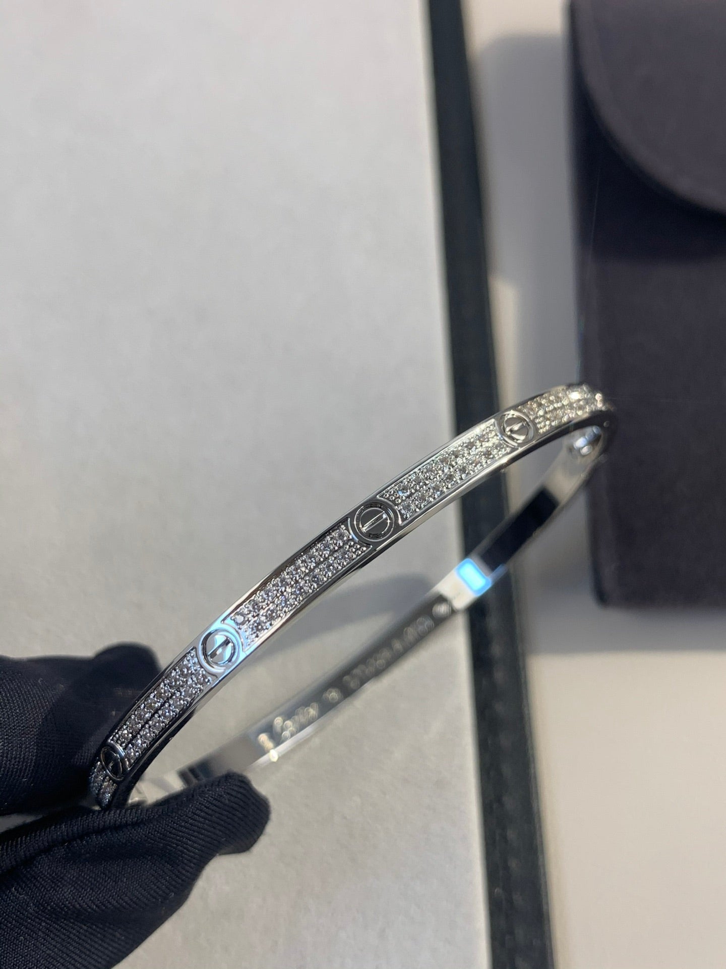 1:1 Cartier Silver diamond narrow Love bracelet