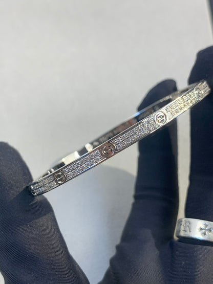 1:1 Cartier Silver diamond narrow Love bracelet