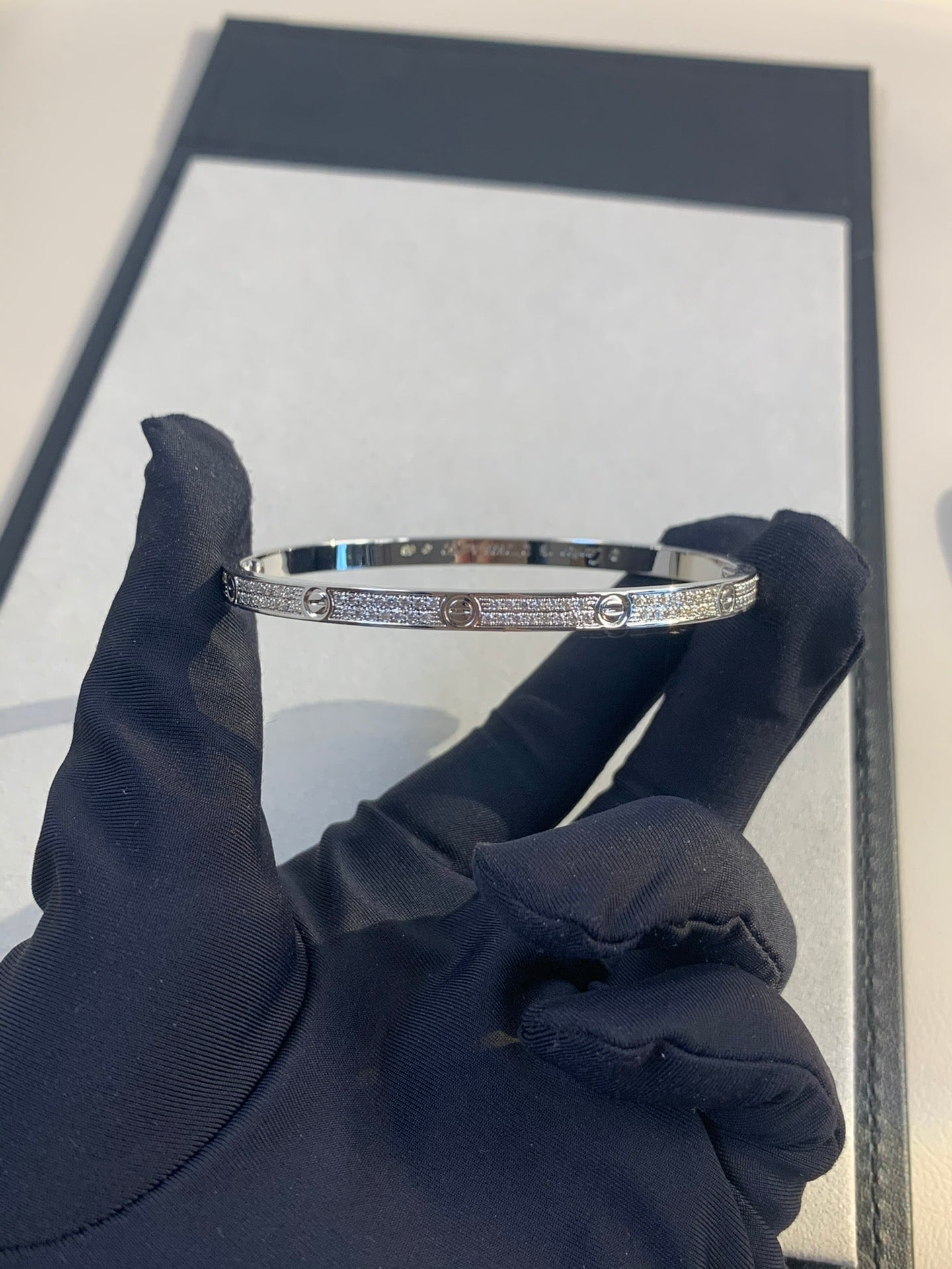 1:1 Cartier Silver diamond narrow Love bracelet