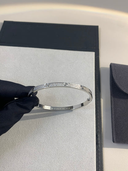 1:1 Cartier Silver diamond narrow Love bracelet