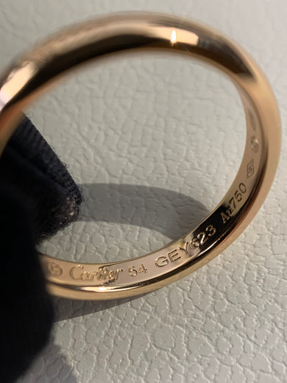 1:1 Cartier Rose gold solitaire diamond band ring