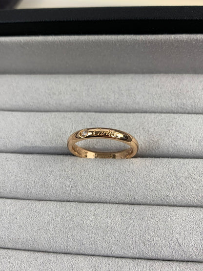 1:1 Cartier Rose gold solitaire diamond band ring