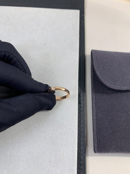 1:1 Cartier Rose gold solitaire diamond band ring