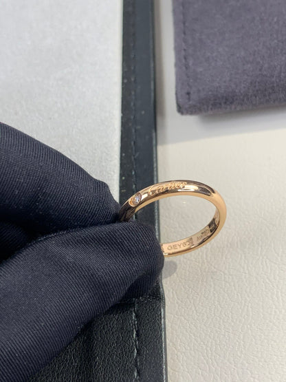 1:1 Cartier Rose gold solitaire diamond band ring
