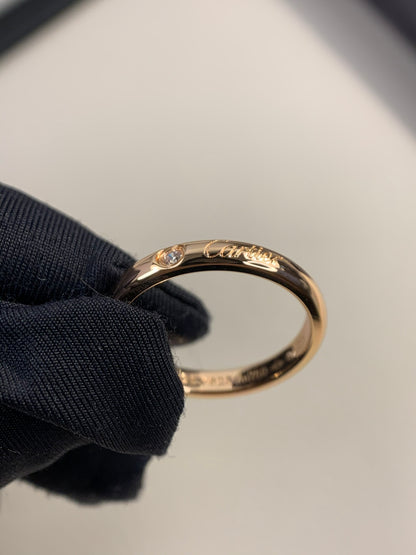 1:1 Cartier Rose gold solitaire diamond band ring