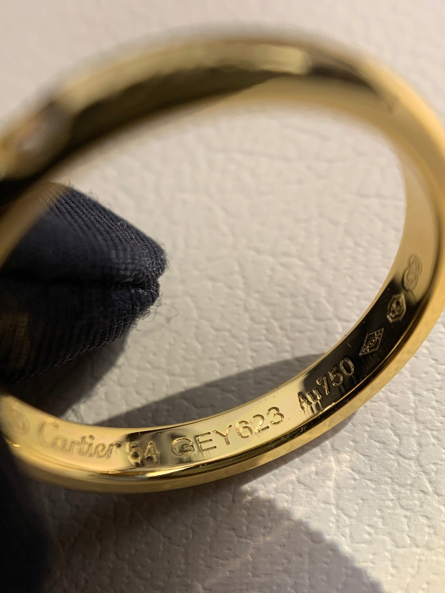 1:1 Cartier Gold solitaire diamond band ring