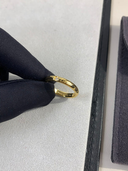 1:1 Cartier Gold solitaire diamond band ring