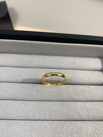1:1 Cartier Gold solitaire diamond band ring