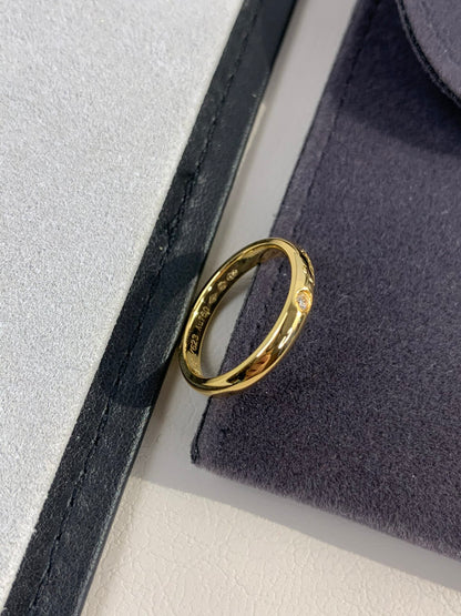 1:1 Cartier Gold solitaire diamond band ring