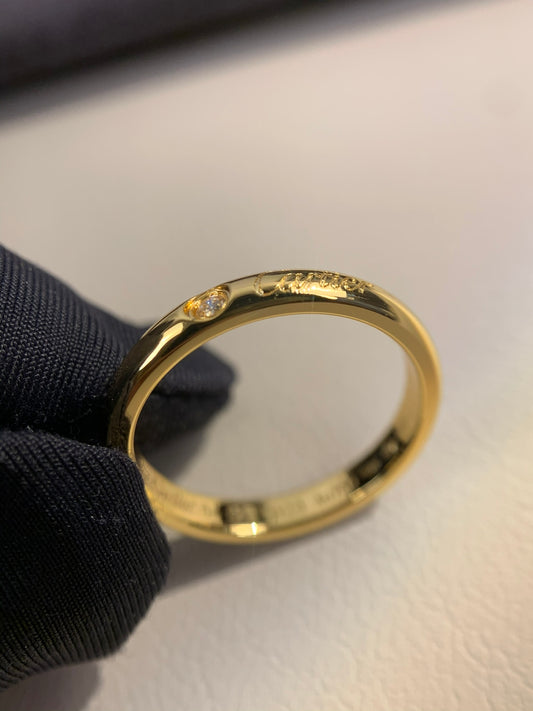 1:1 Cartier Gold solitaire diamond band ring