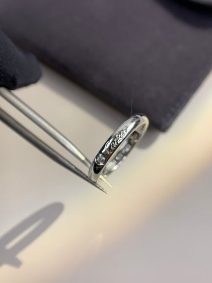 1:1 Cartier Silver solitaire diamond band ring