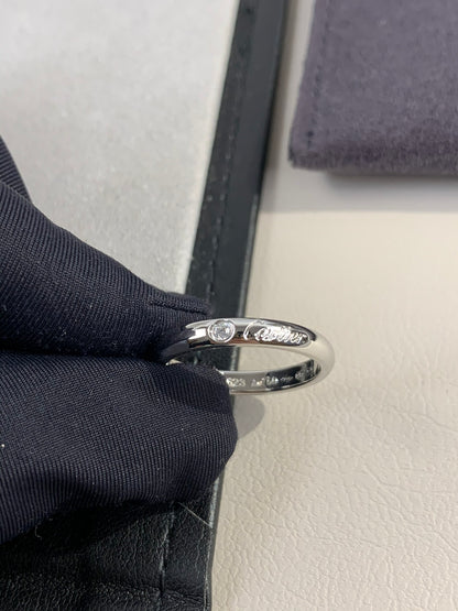 1:1 Cartier Silver solitaire diamond band ring