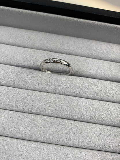 1:1 Cartier Silver solitaire diamond band ring