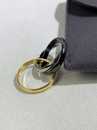 1:1 Cartier Trinity Black Ceramic Ring