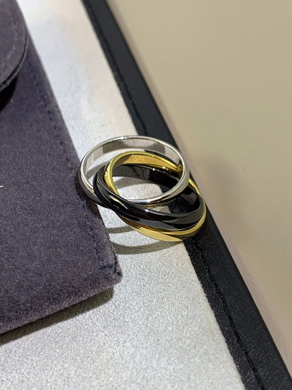 1:1 Cartier Trinity Black Ceramic Ring
