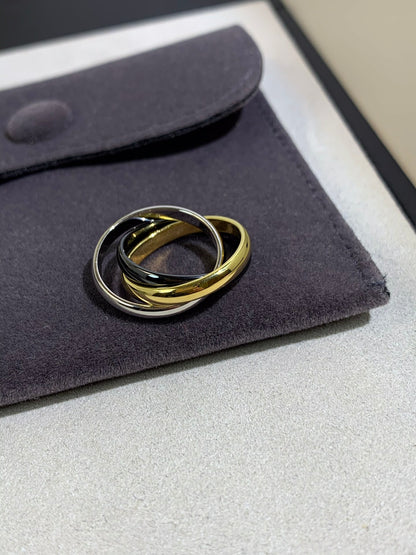 1:1 Cartier Trinity Black Ceramic Ring