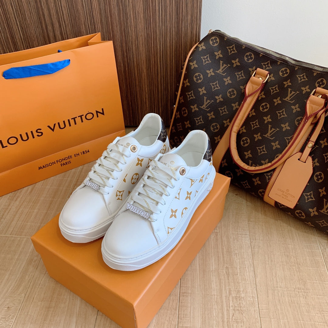 1:1 LV Beige Shoelace buckle Sneakers