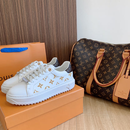 1:1 LV Beige Shoelace buckle Sneakers