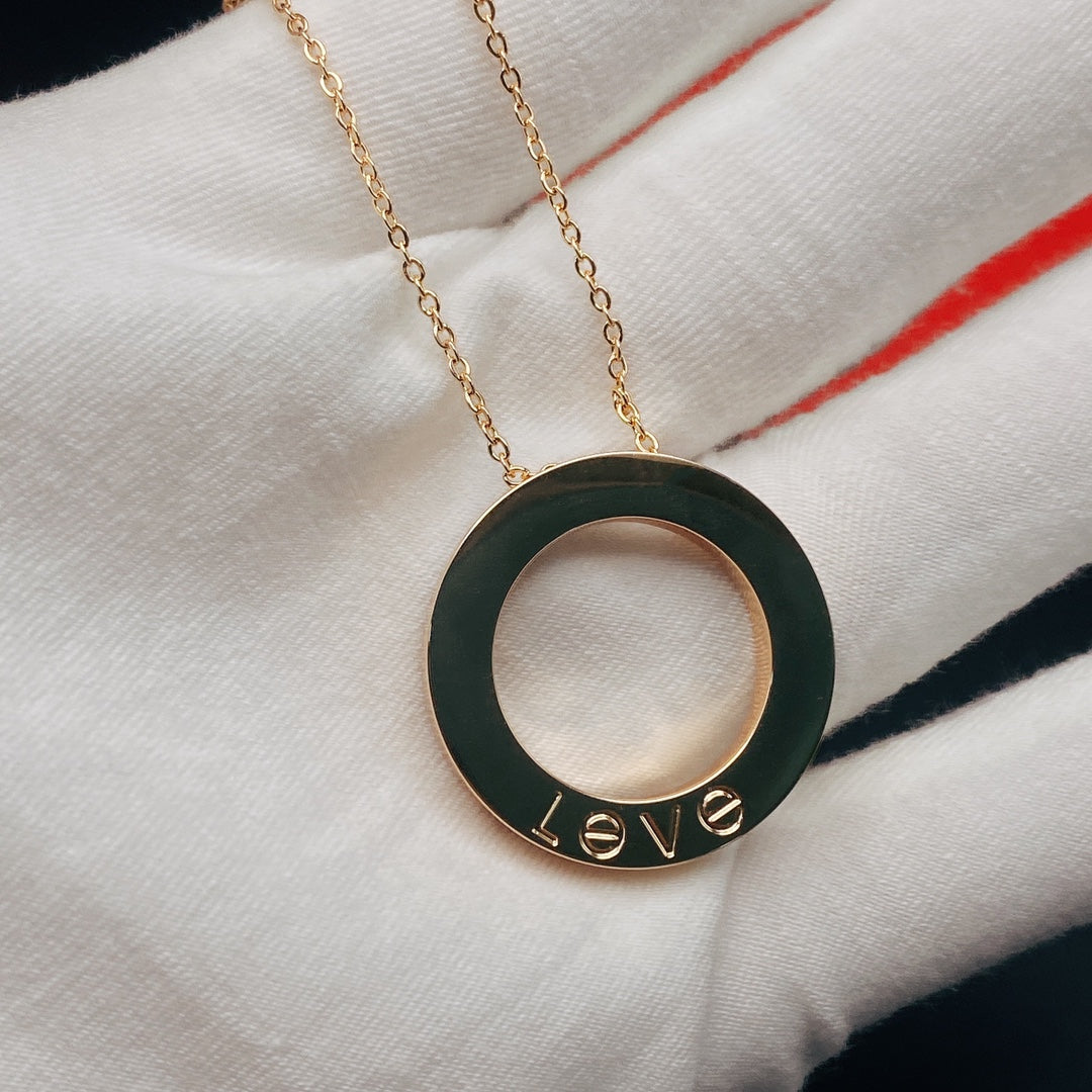 1:1 Cartier Gold Full-diamond Big Cake Necklace