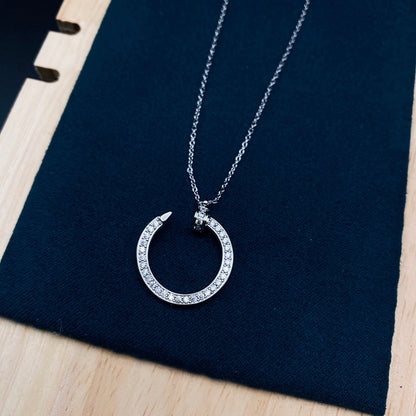 1:1 Cartier Gold Full-diamond Nail Necklace