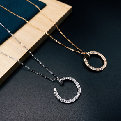 1:1 Cartier Gold Full-diamond Nail Necklace