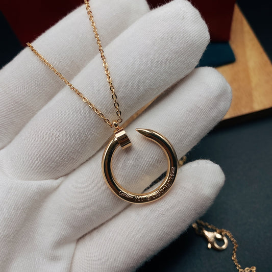 1:1 Cartier Gold Full-diamond Nail Necklace