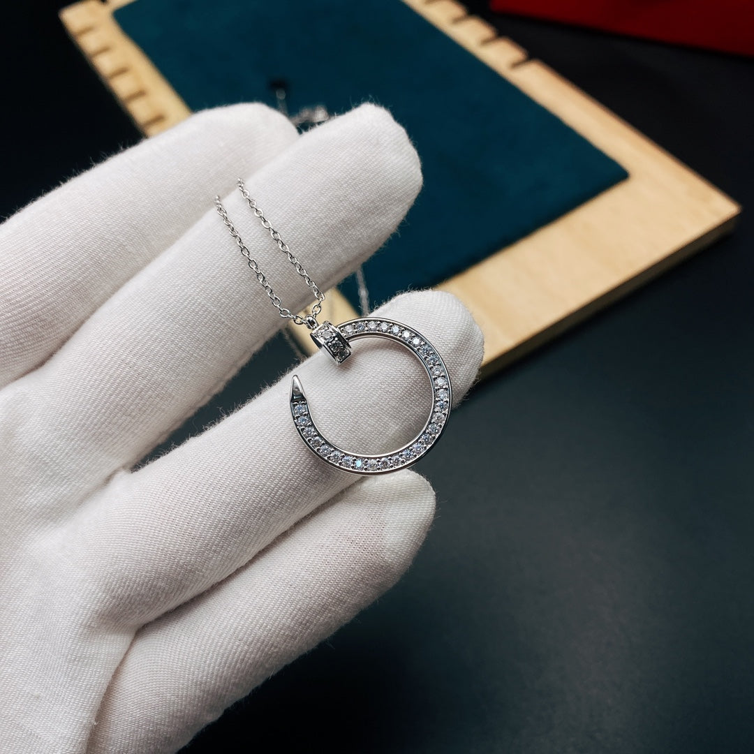 1:1 Cartier Gold Full-diamond Nail Necklace